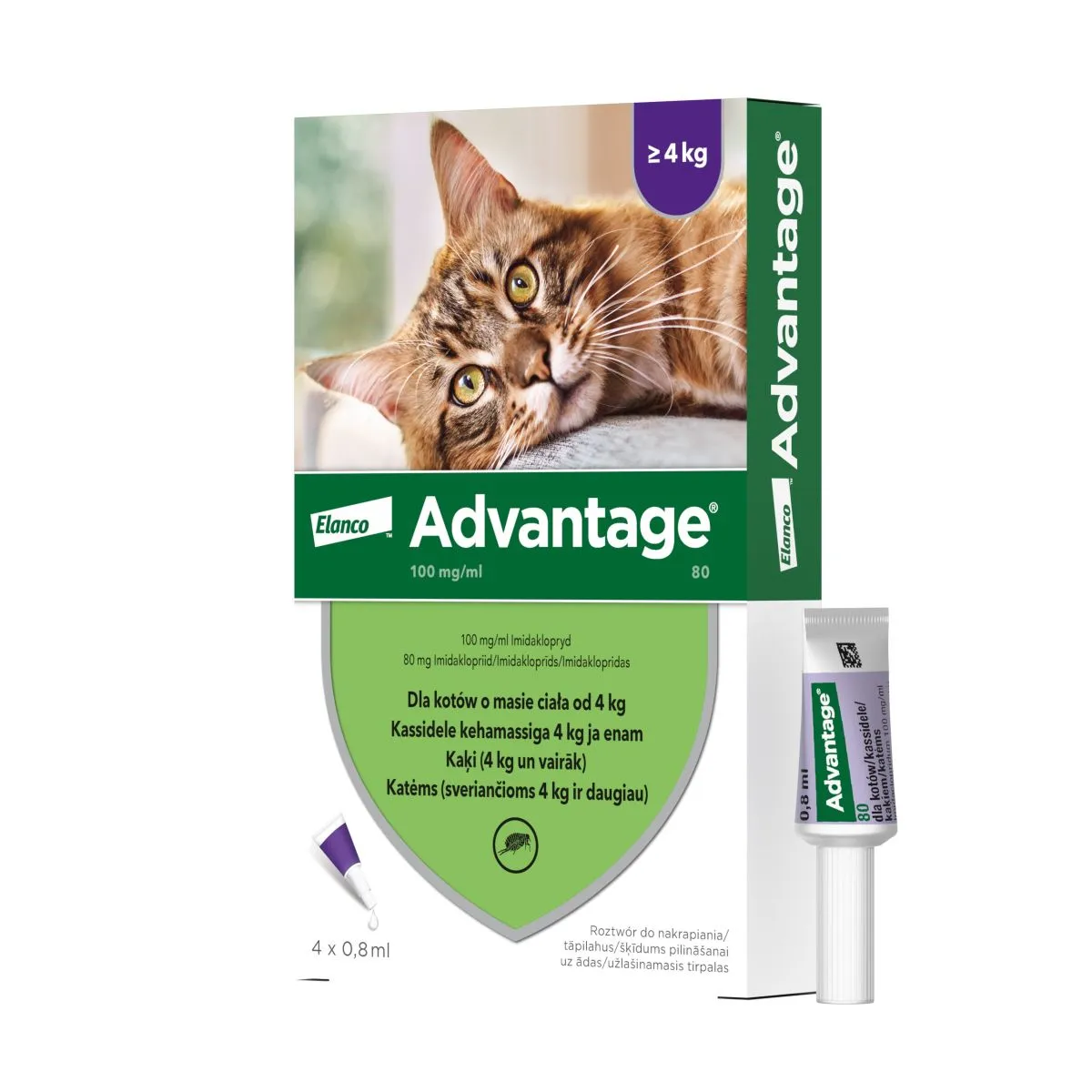 ADVANTAGE TÄPILAHUS 100MG/ML 0,8ML N4 (KASSILE)