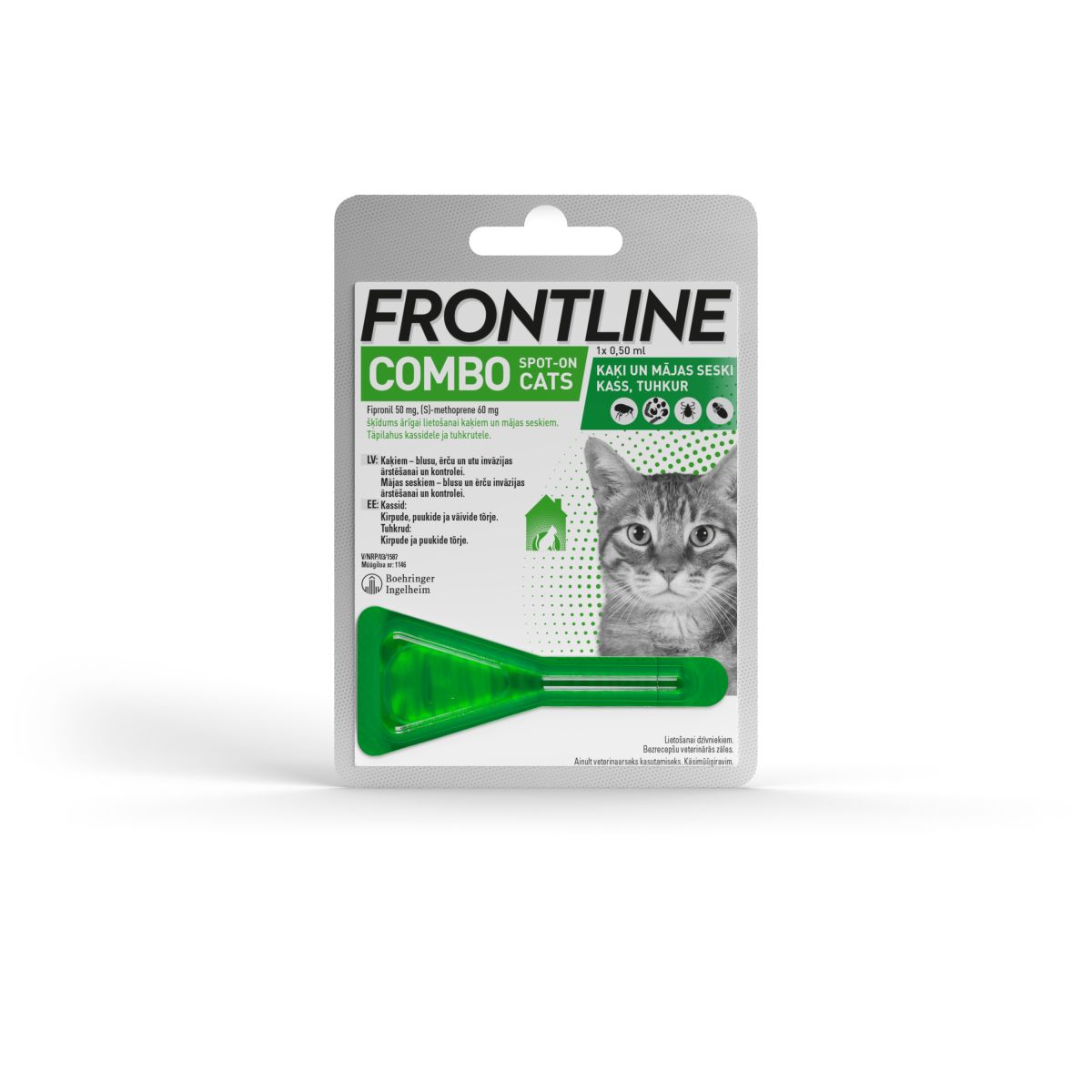 FRONTLINE COMBO CATS TÄPILAHUS 50MG+60MG/0,5ML N1 (KASS) - Product Image