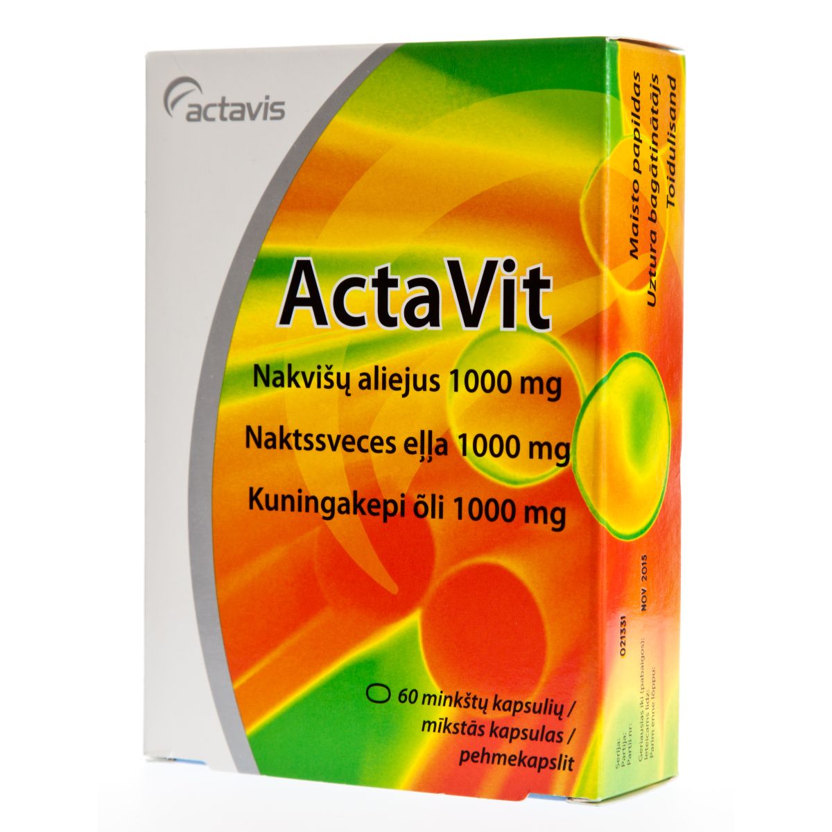 ACTAVIT KUNINGAKEPI ÕLI KAPSLID 1000MG N60 - Product Image