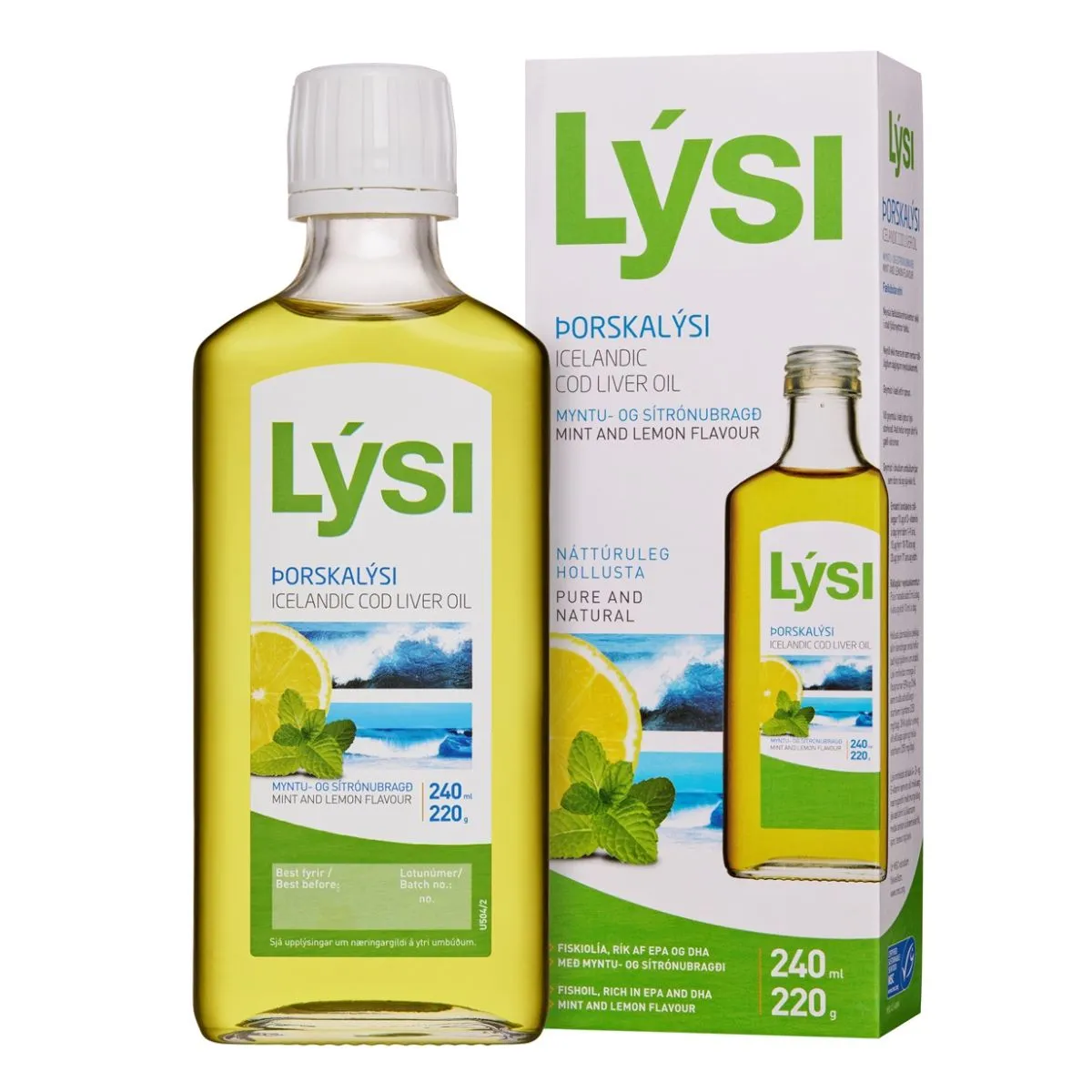 LYSI OMEGA-3 KALAMAKSAÕLI PIPARMÜNDI JA SIDRUNIGA 240ML - Product Image