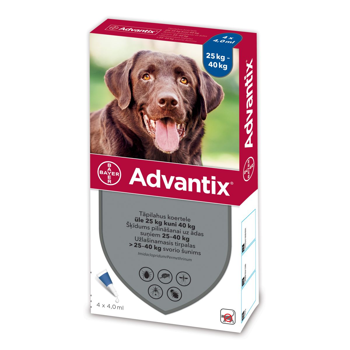 ADVANTIX TÄPILAHUS 500MG+100MG/ML 4,0ML N4