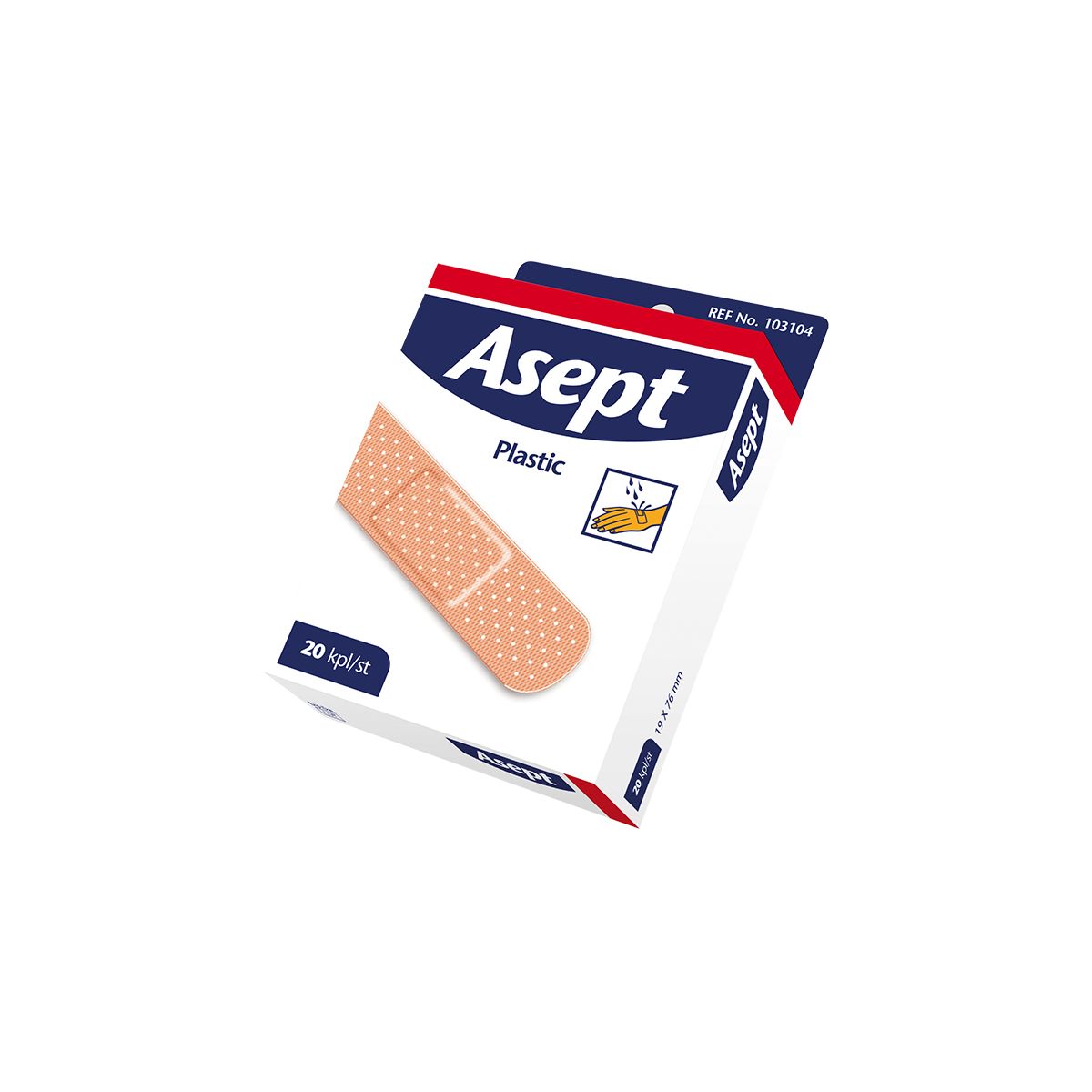 ASEPT PLAASTER PLASTIC 1,9X7,6CM N20 - Product Image