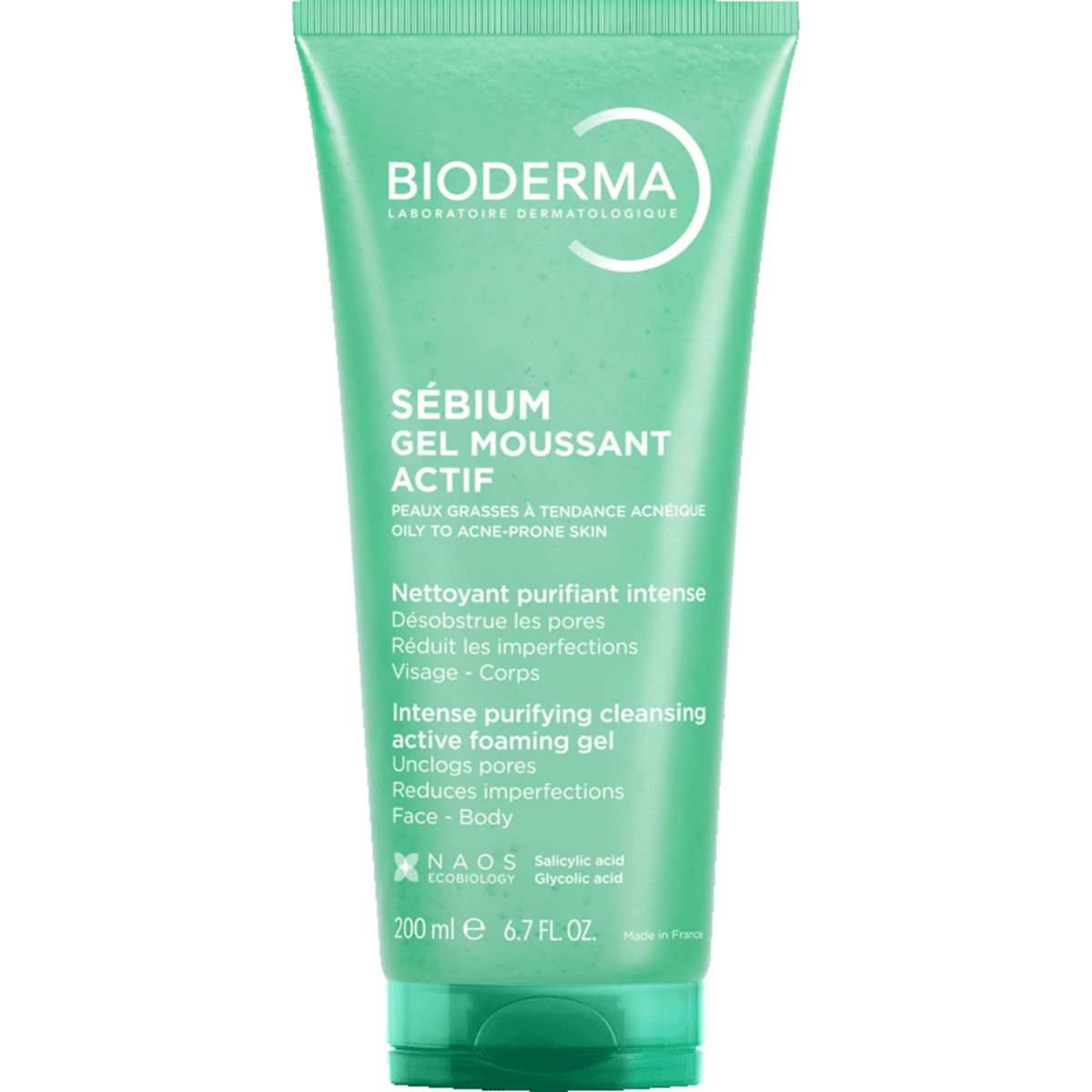 BIODERMA SEBIUM NÄOPESUGEEL AKTIIVHAPPEGA 200ML - Product Image