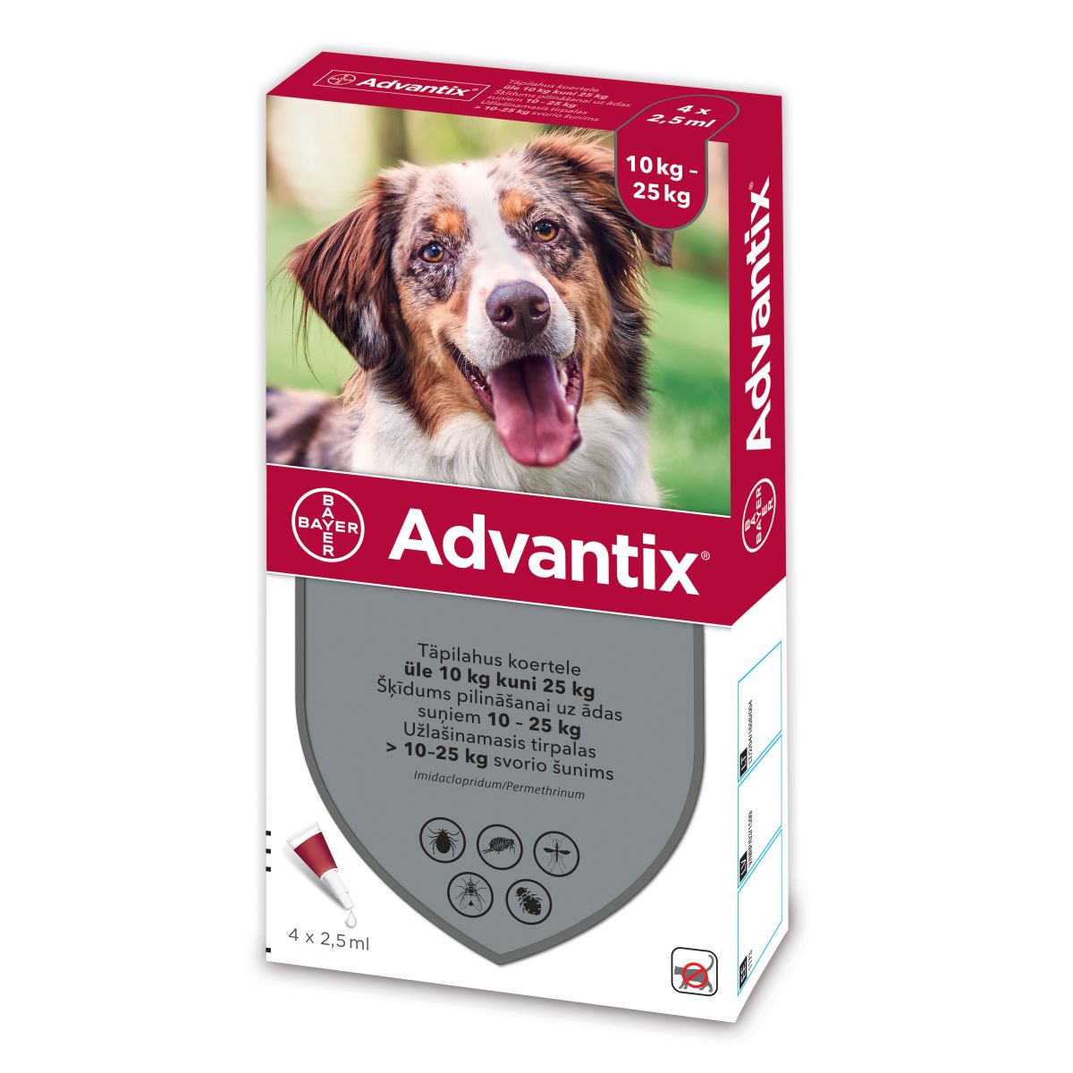 ADVANTIX TÄPILAHUS 500MG+100MG/ML 2,5ML N4