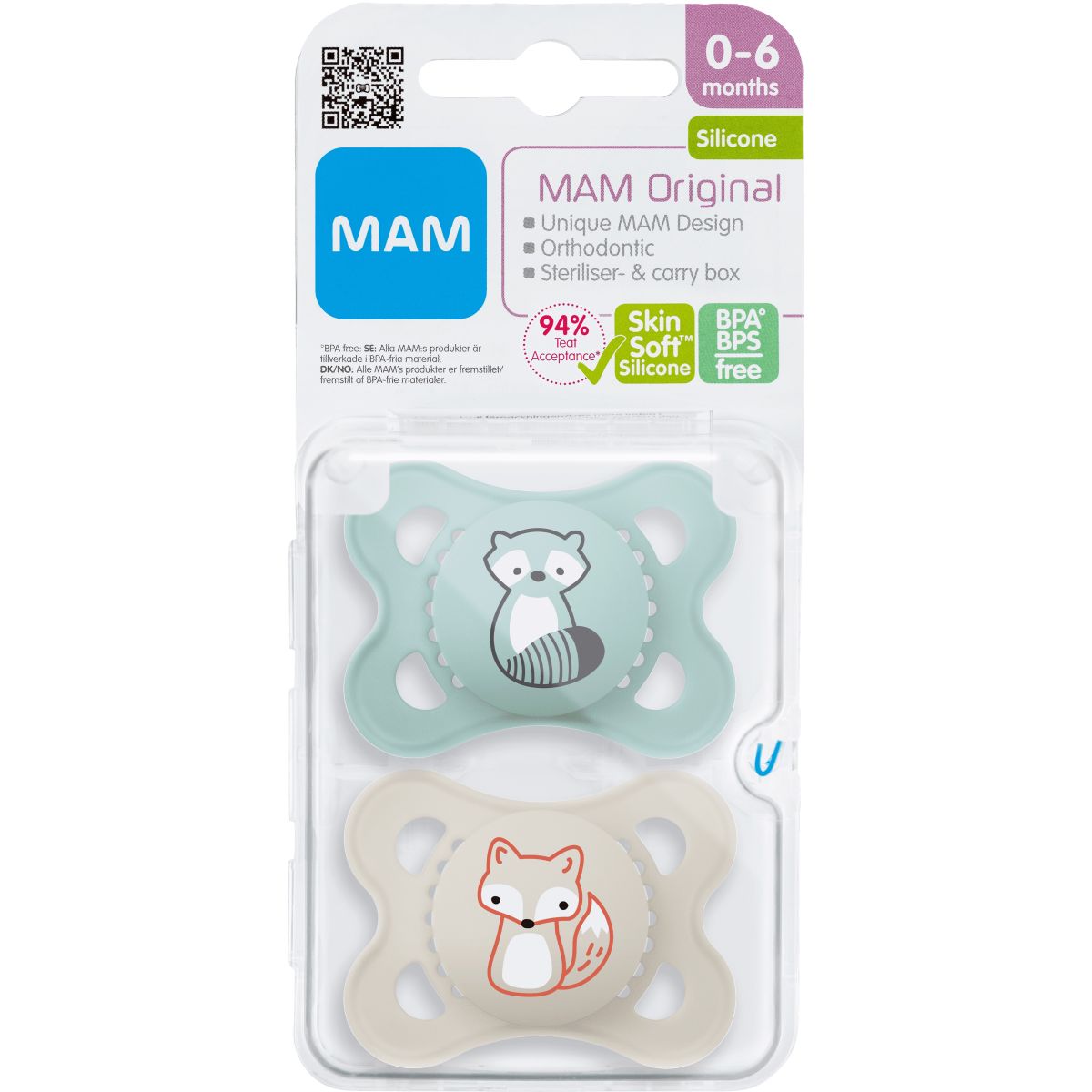 MAM ORIGINAL RÕNGASLUTT SILIK. ST.KARBIS 0-6K SININE N2 - Product Image