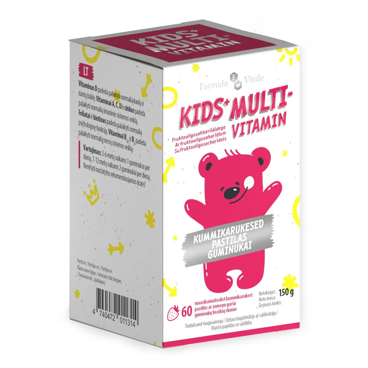 FORMULA VITALE KIDS+ MULTI KUMMIKARUKESED N60 - Product Image
