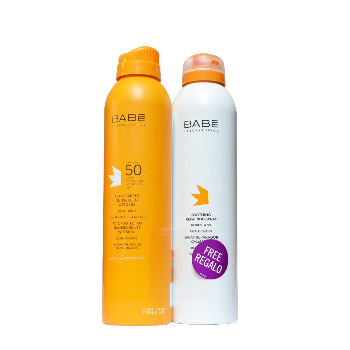 BABE PÄIKESEKAITSEAEROS SPF50 VEEKINDEL 200ML+PÄEVITUSJÄRGNE AEROS 200 - Product Image