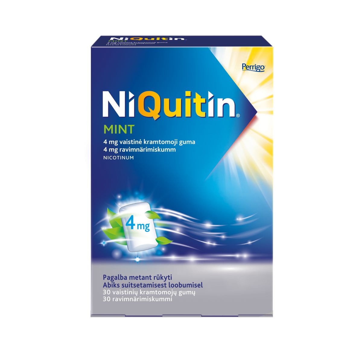 NIQUITIN MINT 4MG RAVIMNÄRIMISKUMM N30 - Product Image