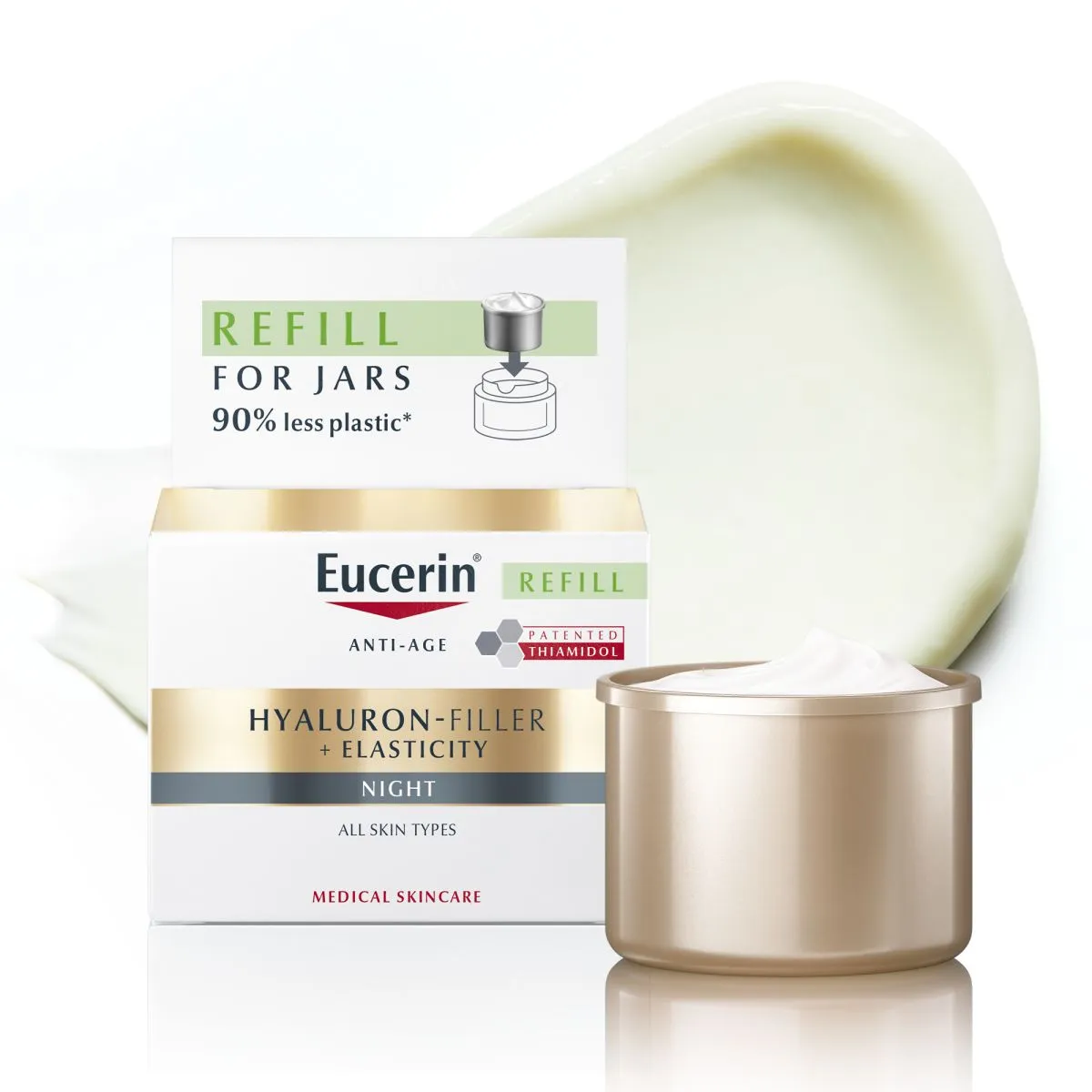 EUCERIN HYALURON FILLER+ELASTICITY ÖÖKREEM 50ML TÄITEPAKK - Product Image