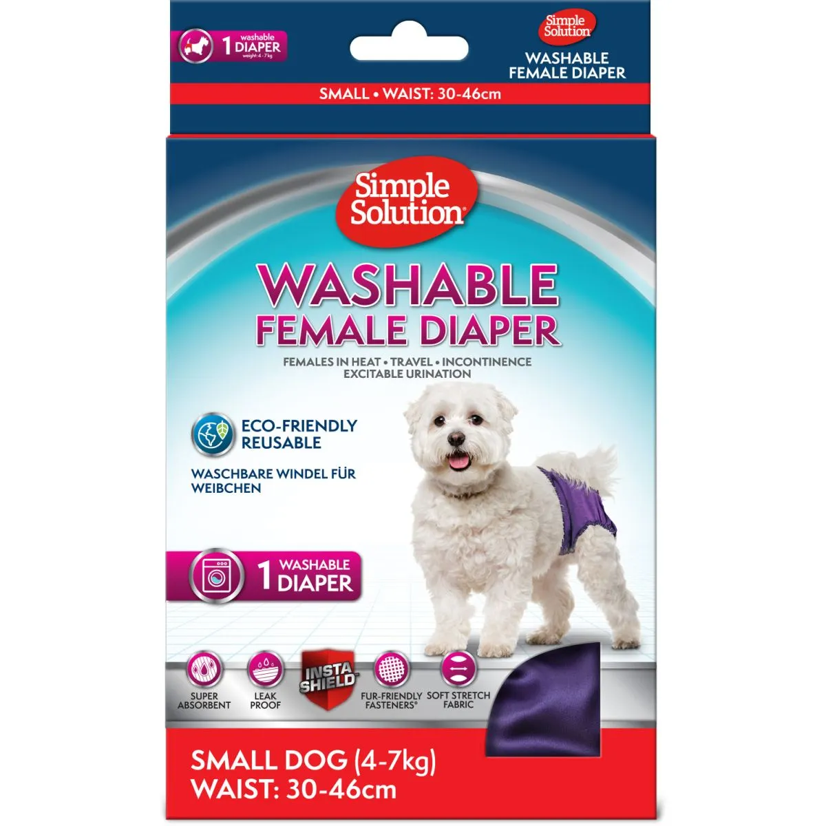 Simple Solution многоразовый подгузник для собак, размер S, N1 - Product Image