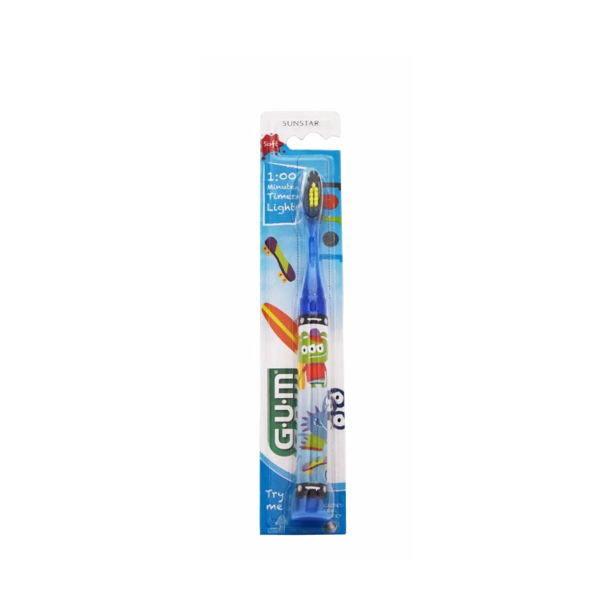 GUM MONSTER МИГАЮЩАЯ ДЕТСКАЯ ЗУБНАЯ ЩЕТКА 5-9 лет /903/ - Product Image