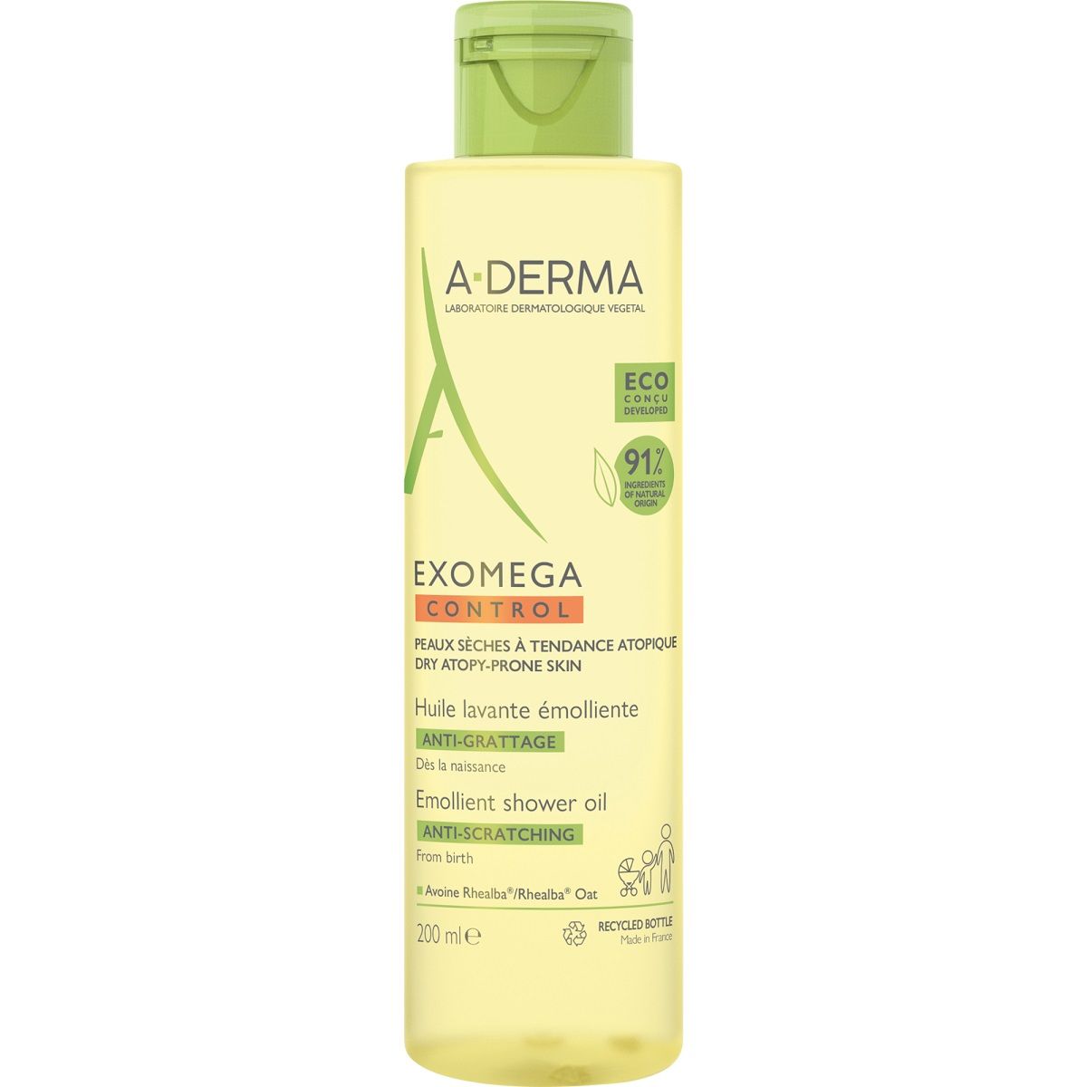 A-DERMA EXOMEGA CONTROL EMOLLIENT SHOWER OIL  200 ML - Product Image
