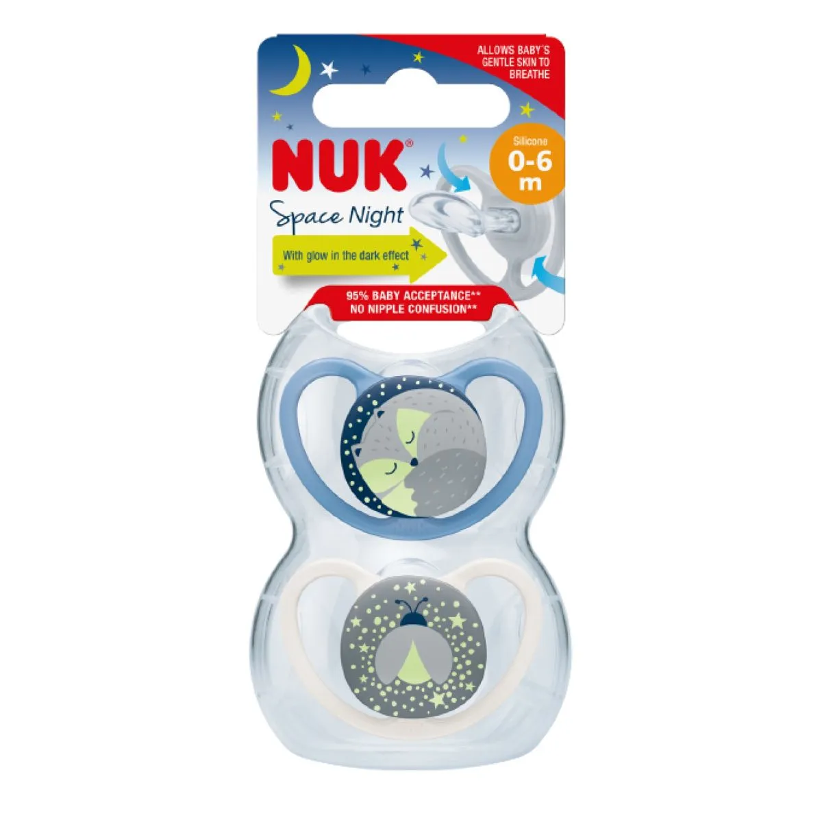 NUK UNELUTT SPACE SILIK. 0-6 KUUD N2 - Product Image