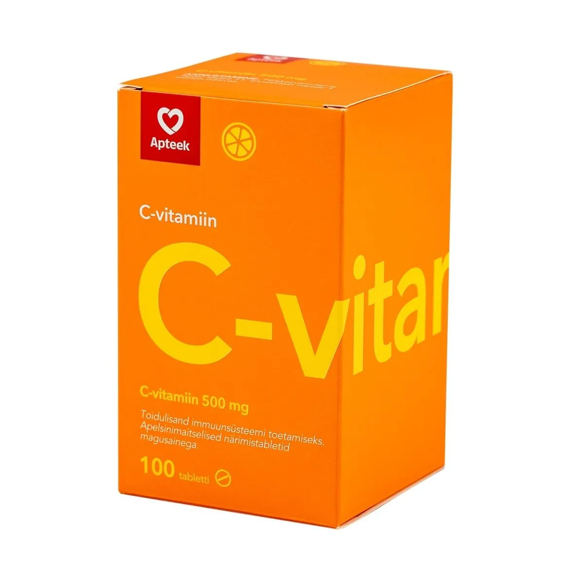SA C VITAMIIN 500MG NÄRIMISTBL N100 APELSINIMAITSELINE - Product Image