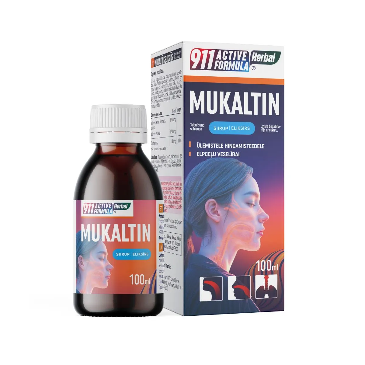 911 ACTIVE FORMULA MUKALTIIN SIIRUP 100ML - Product Image