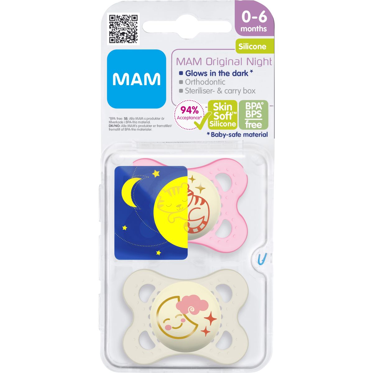 MAM HELENDAV ÖÖLUTT SILIK. 0-6 KUUD ROOSA N2 - Product Image
