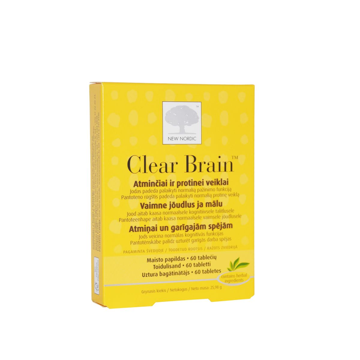 NEW NORDIC CLEAR BRAIN TBL N60 - Product Image