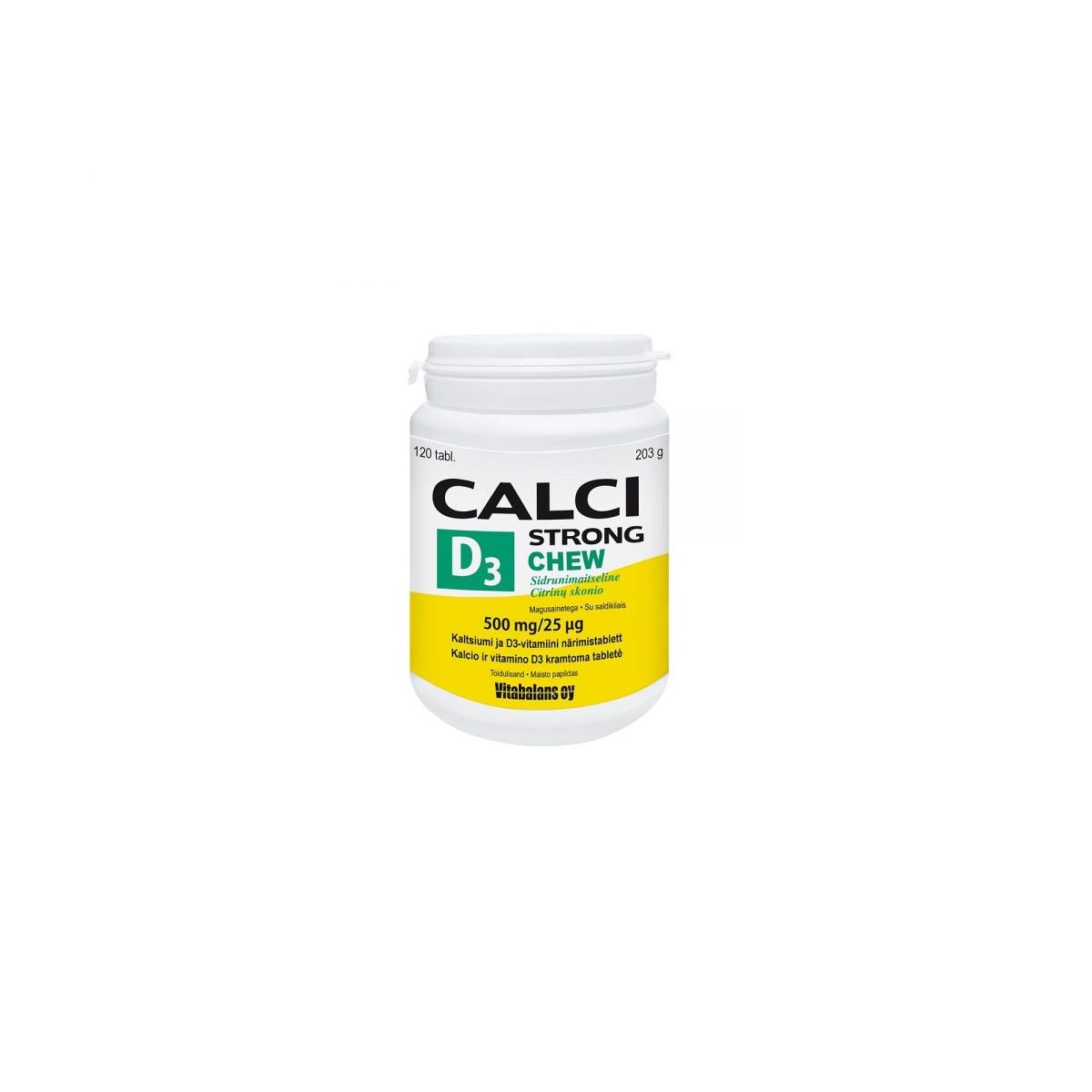 CALCISTRONG+VITAMIIN D3 CHEW LEMON TBL N120