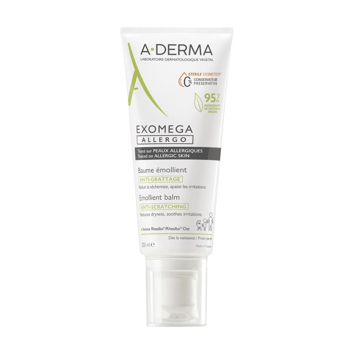 A-DERMA EXOMEGA ALLERGO PALSAM SÜGELUSVASTANE 200ML - Product Image