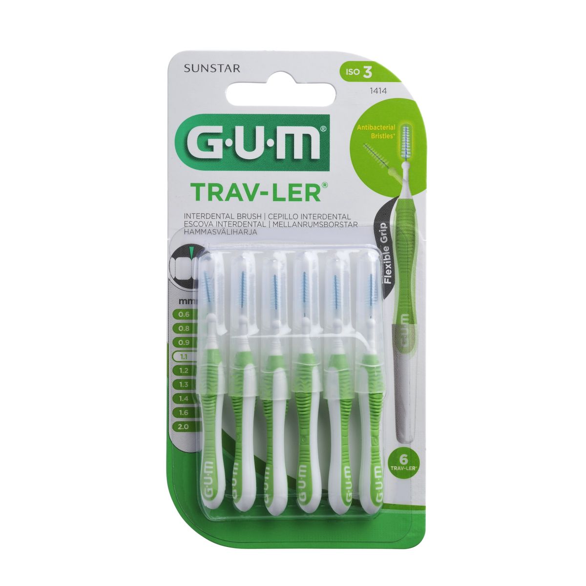 GUM TRAV-LER ИНТЕРДЕНТАЛЬНАЯ ЩЕТОЧКА 1,1MM N6/1414/ - Product Image