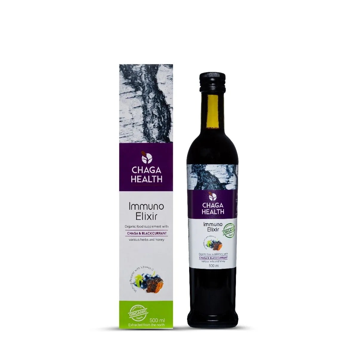 CHAGA HEALTH IMMUNO ELIXIR MUSTSÕSTRA MAHE 500ML - Product Image