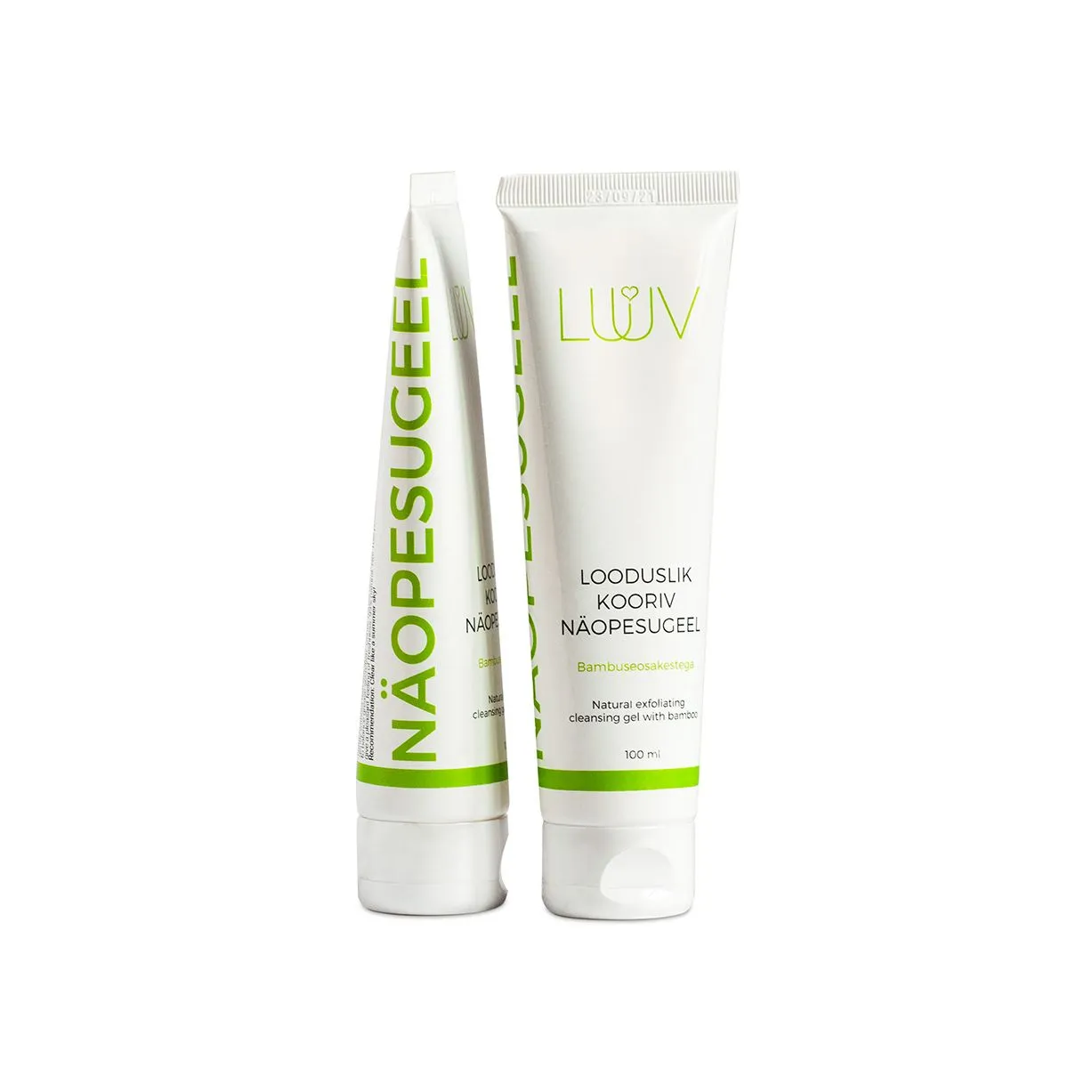 LUUV LOODUSLIK KOORIV NÄOPESUGEEL BAMBUSOSAKESTEGA 100ML - Product Image