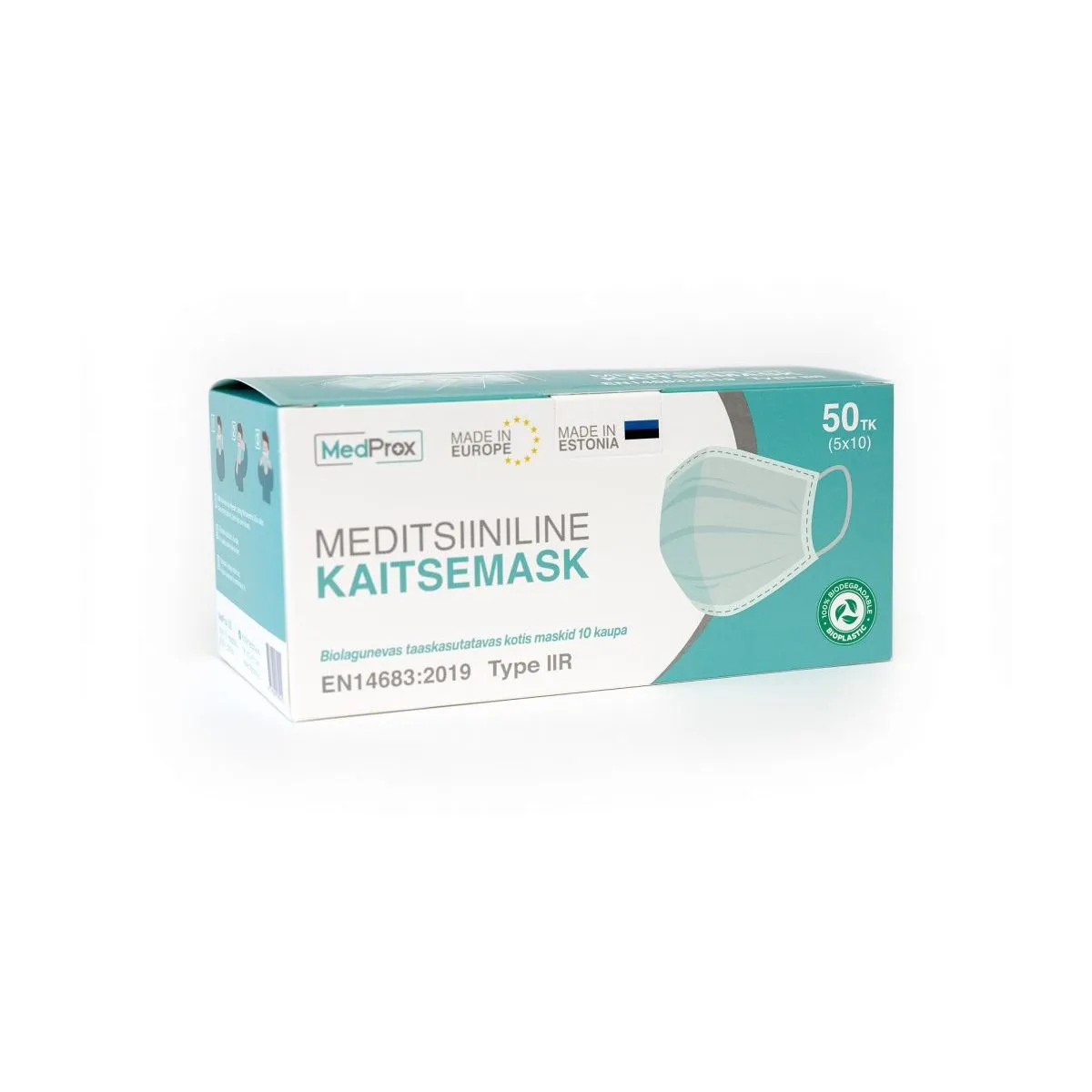 MASK MEDPROX MEDITSIINILINE BIOLAGUNEVATES KOTTIDES TÜÜP IIR N50 - Product Image
