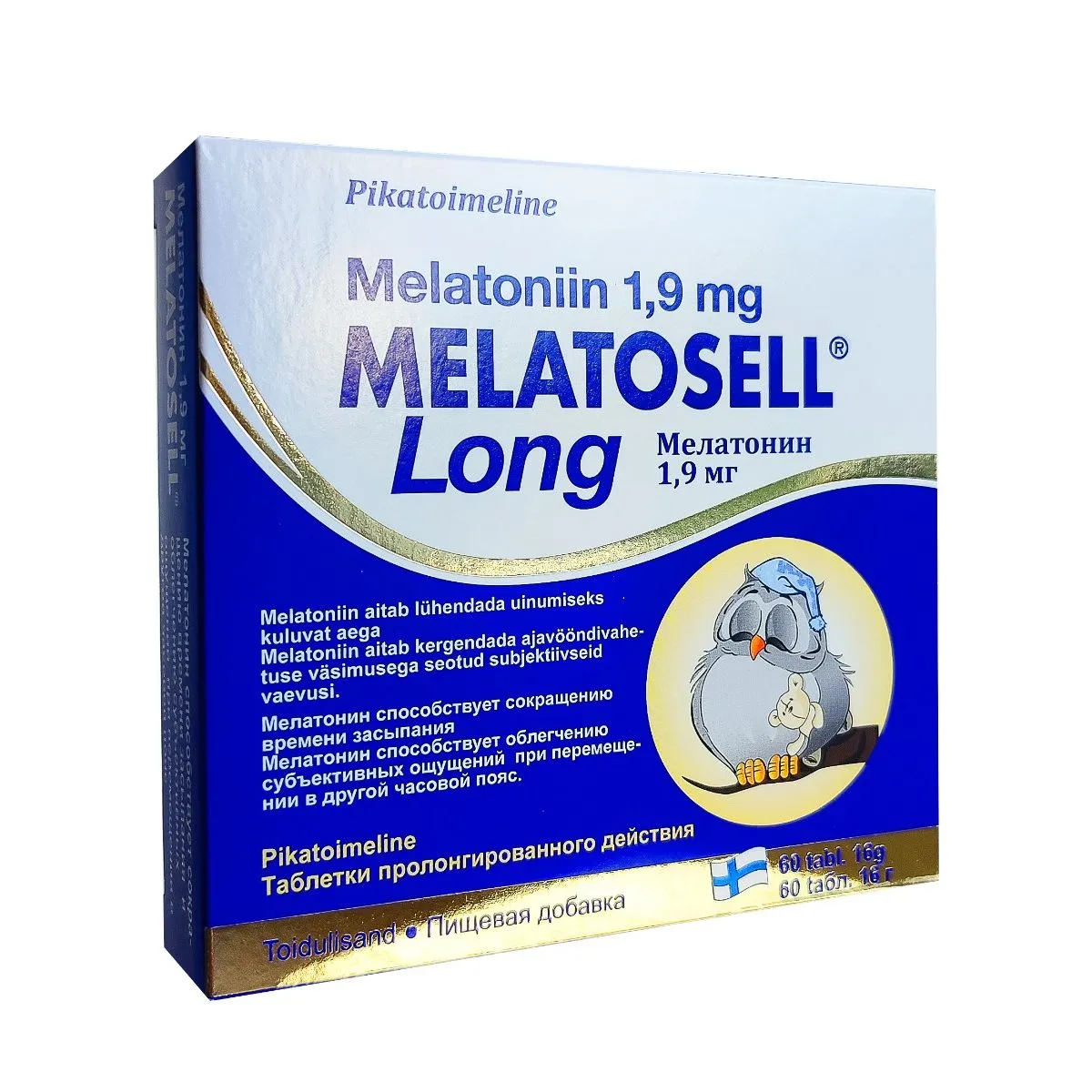 MELATOSELL LONG TBL 1,9MG N60 - Product Image