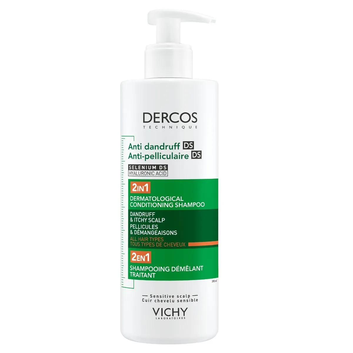 VICHY DERCOS DS 2IN1 SHAMPOON+PALSAM KÕÕMAVASTANE 390ML - Product Image