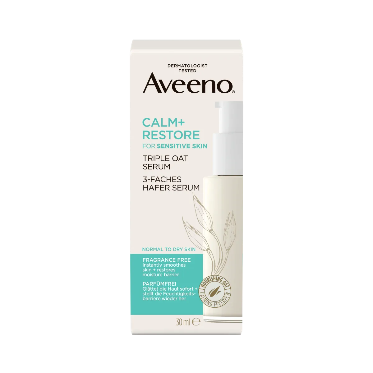 AVEENO CALM+RESTORE NÄOSEERUM 30ML - Product Image 2