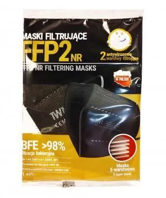 RESPIRAATOR FFP2NR 5-KIHILINE MUST N1 - Product Image 2